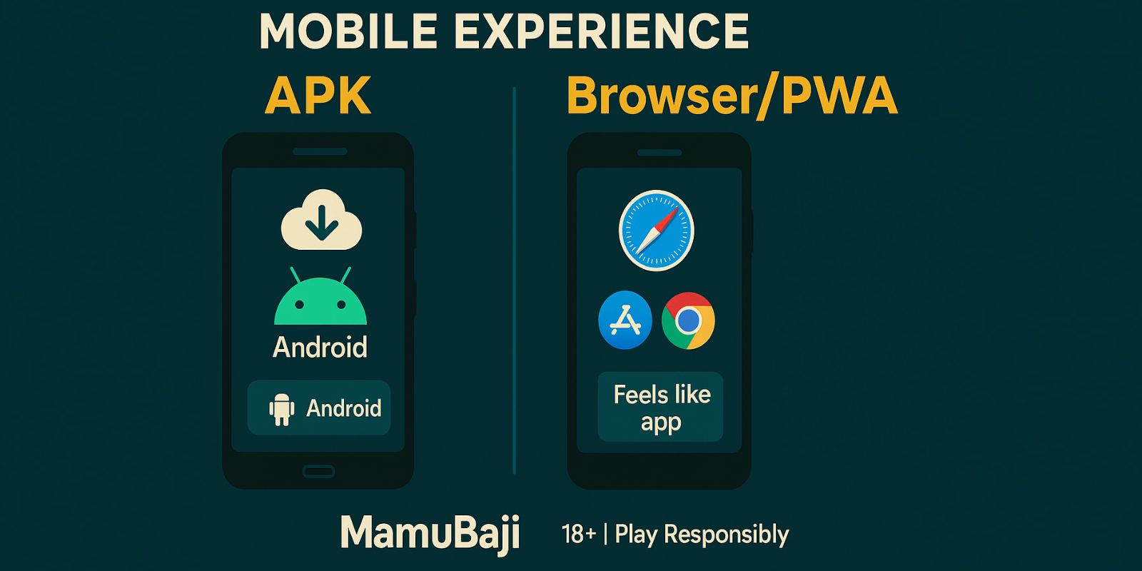Mobile Experience — MamuBaji APK vs BrowserPWA